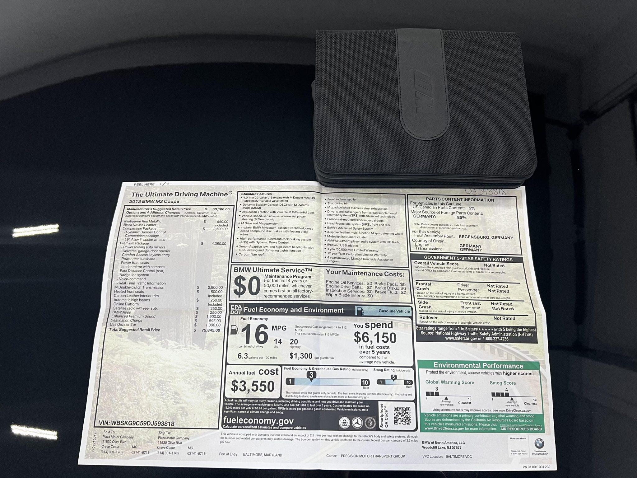 8k-Mile 2013 BMW M3 Competition Package