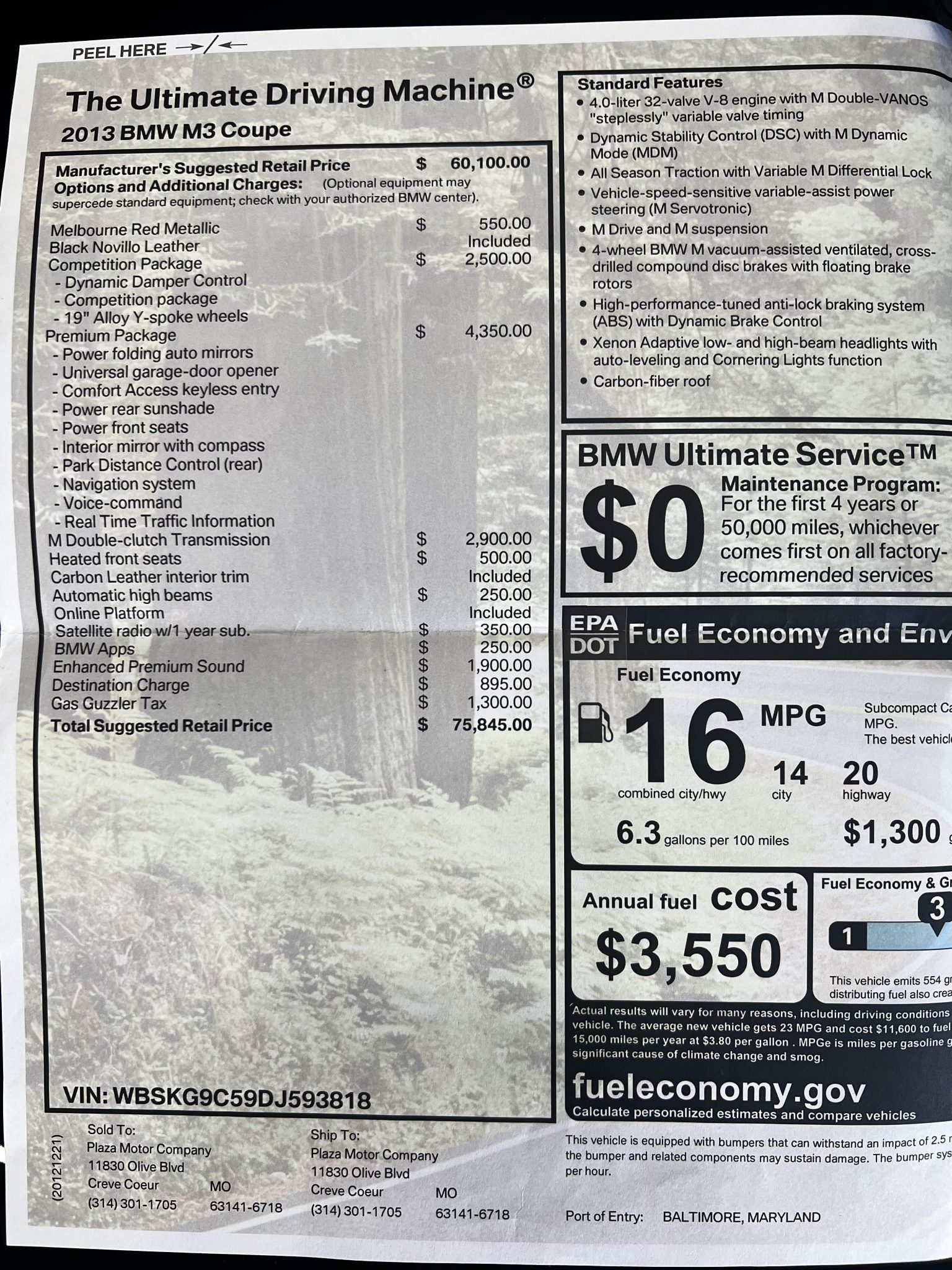 8k-Mile 2013 BMW M3 Competition Package