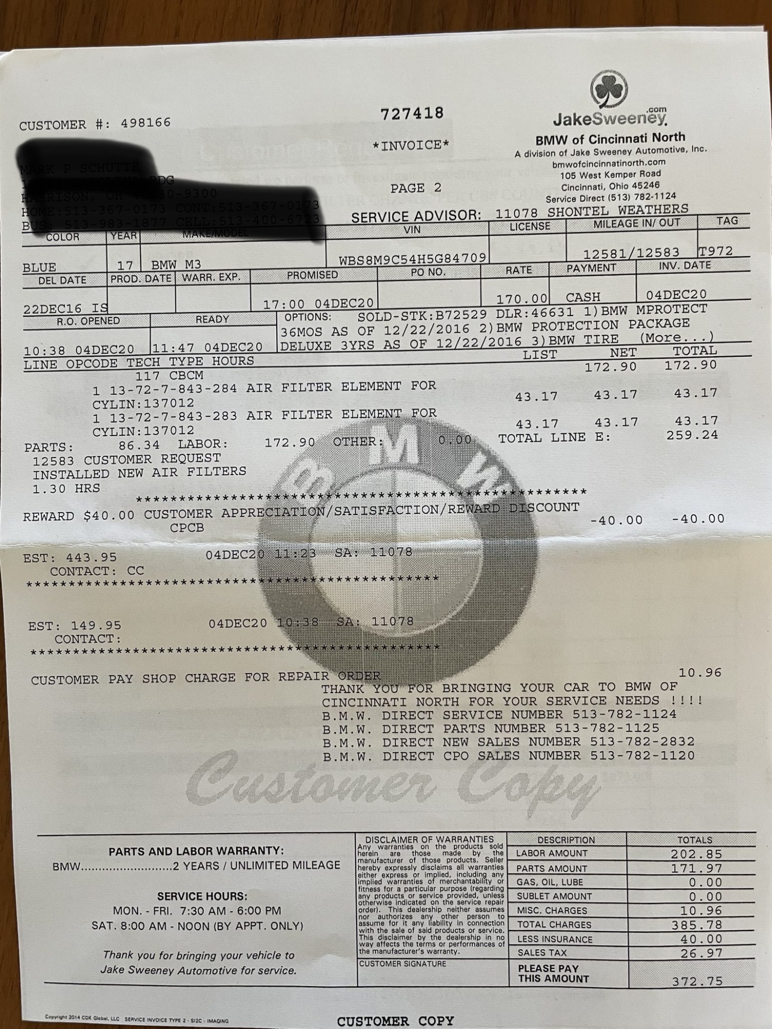 2017 BMW M3 Competition Package