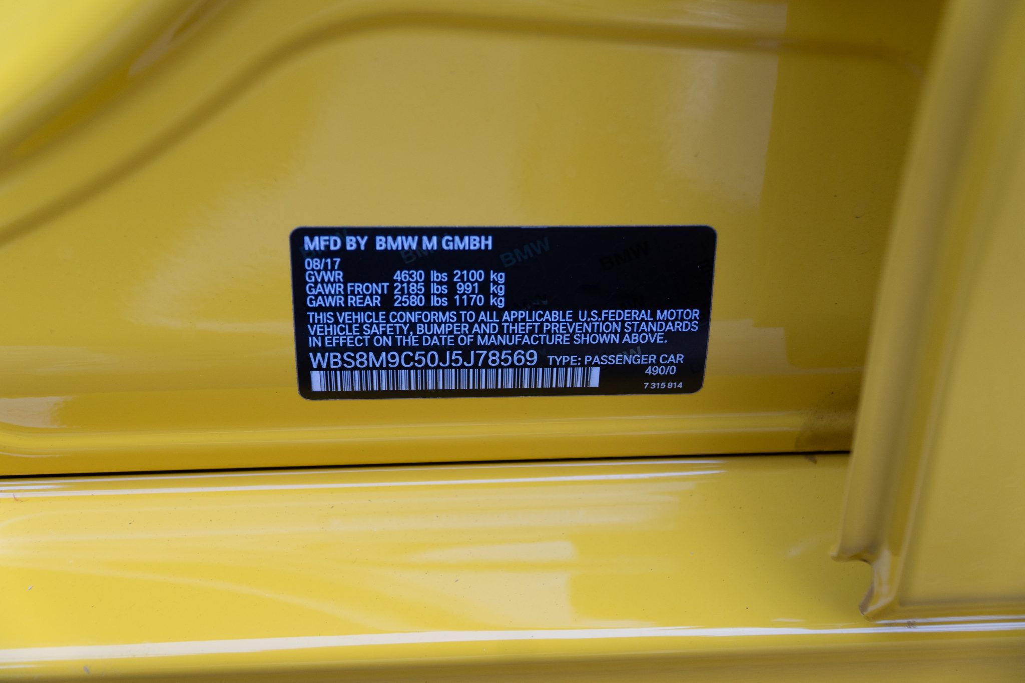 Speed Yellow 2018 BMW M3 Competition Package 6-Speed