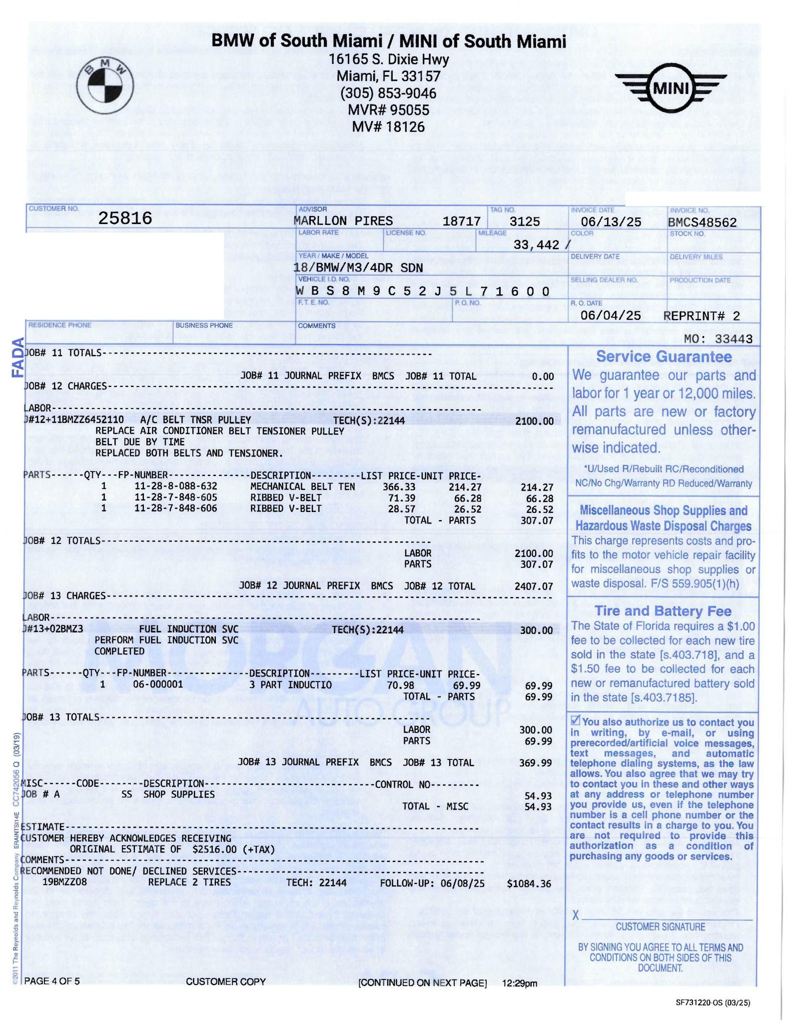 33k-Mile 2018 BMW M3 Competition Package 6-Speed