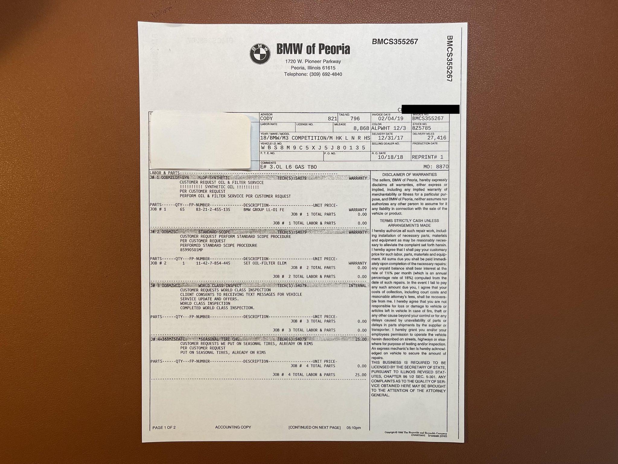 32k-Mile 2018 BMW M3 Competition Package 6-Speed