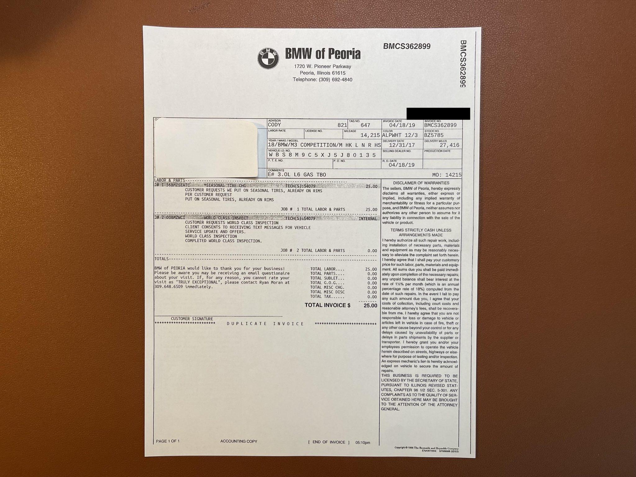 32k-Mile 2018 BMW M3 Competition Package 6-Speed