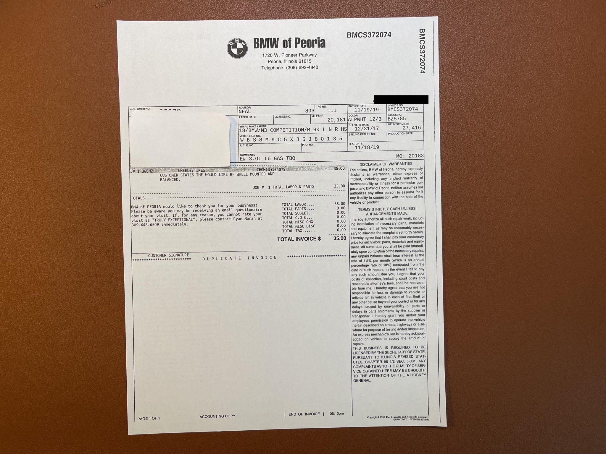 32k-Mile 2018 BMW M3 Competition Package 6-Speed