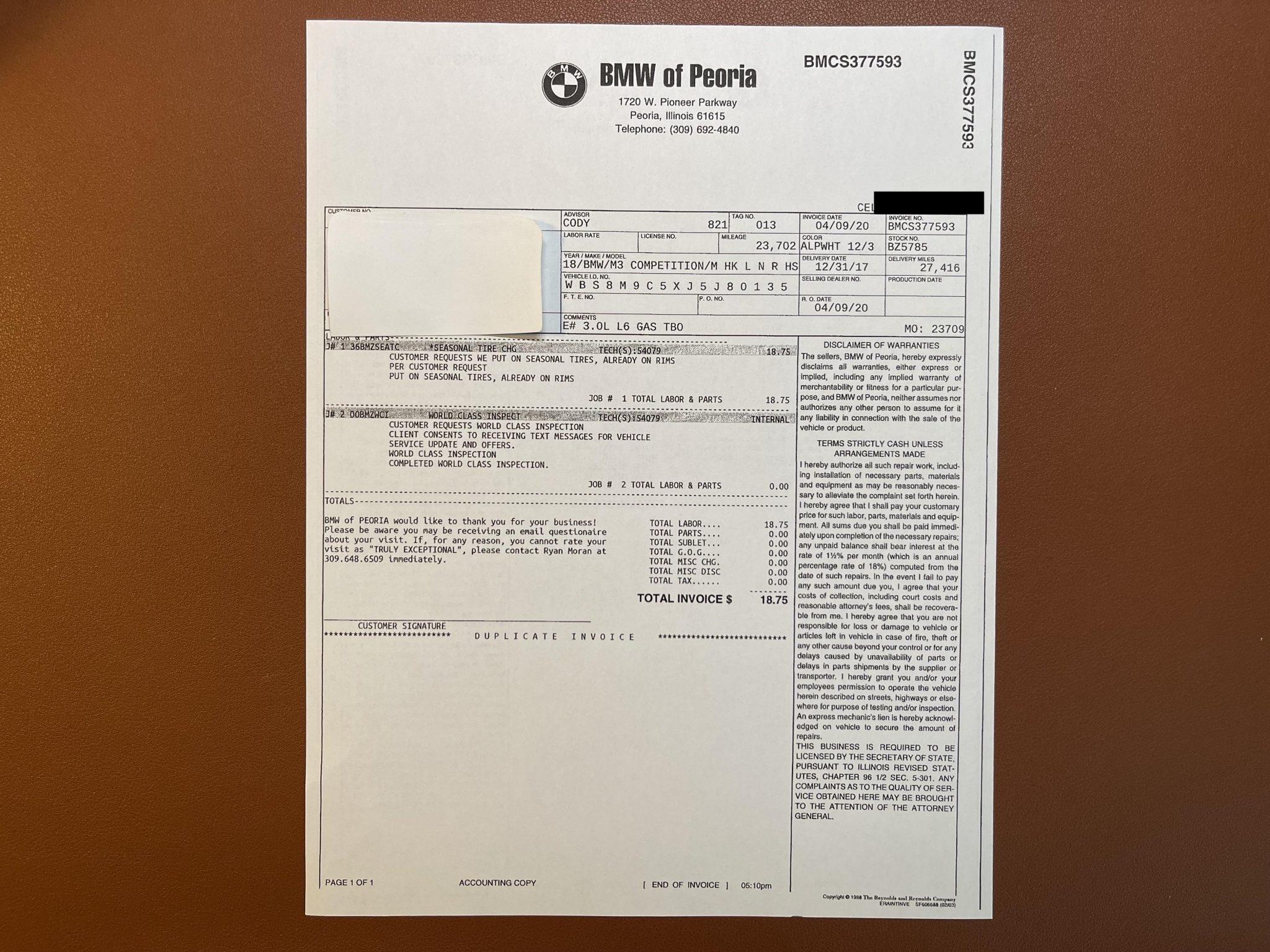 32k-Mile 2018 BMW M3 Competition Package 6-Speed