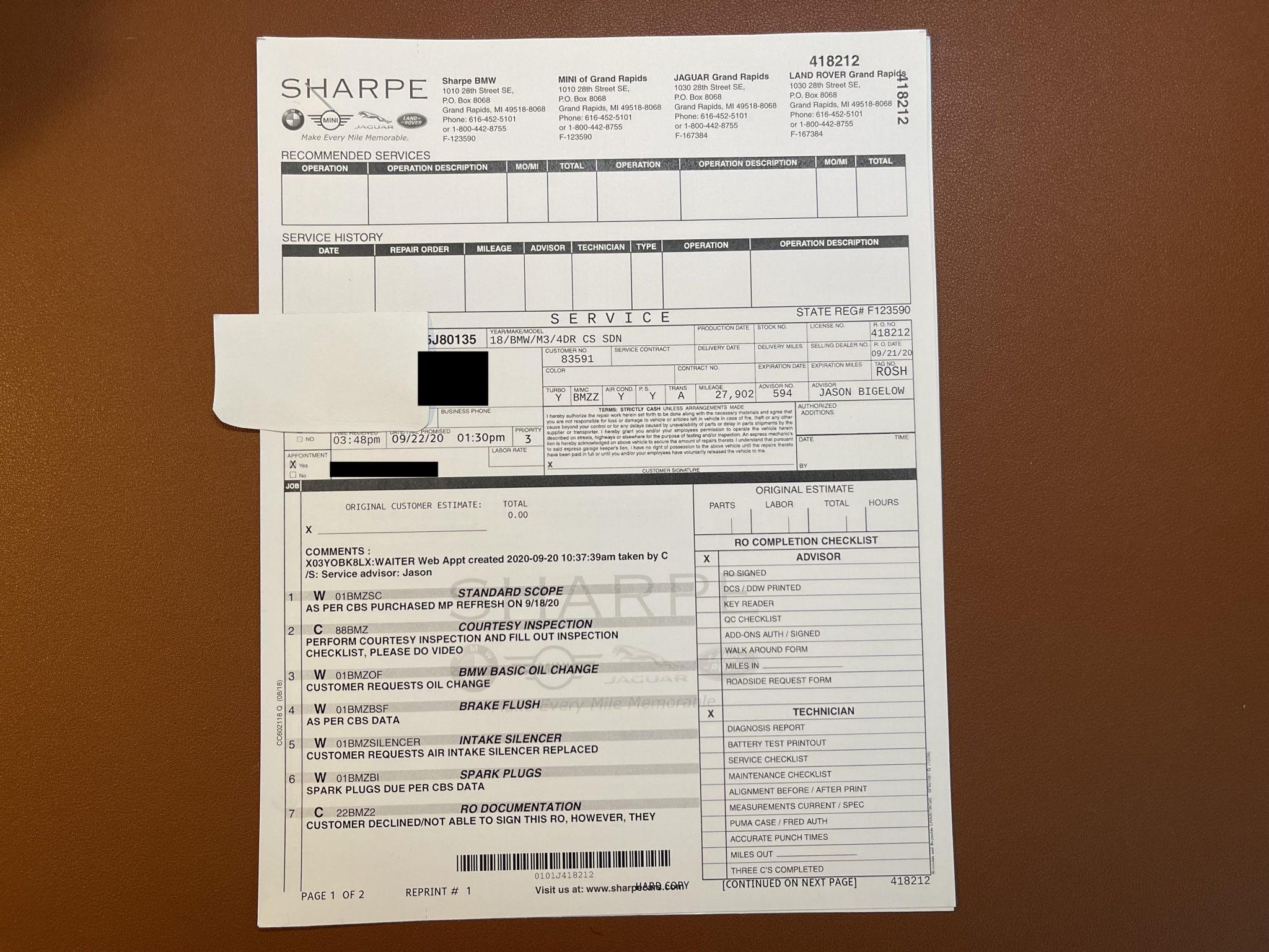 32k-Mile 2018 BMW M3 Competition Package 6-Speed