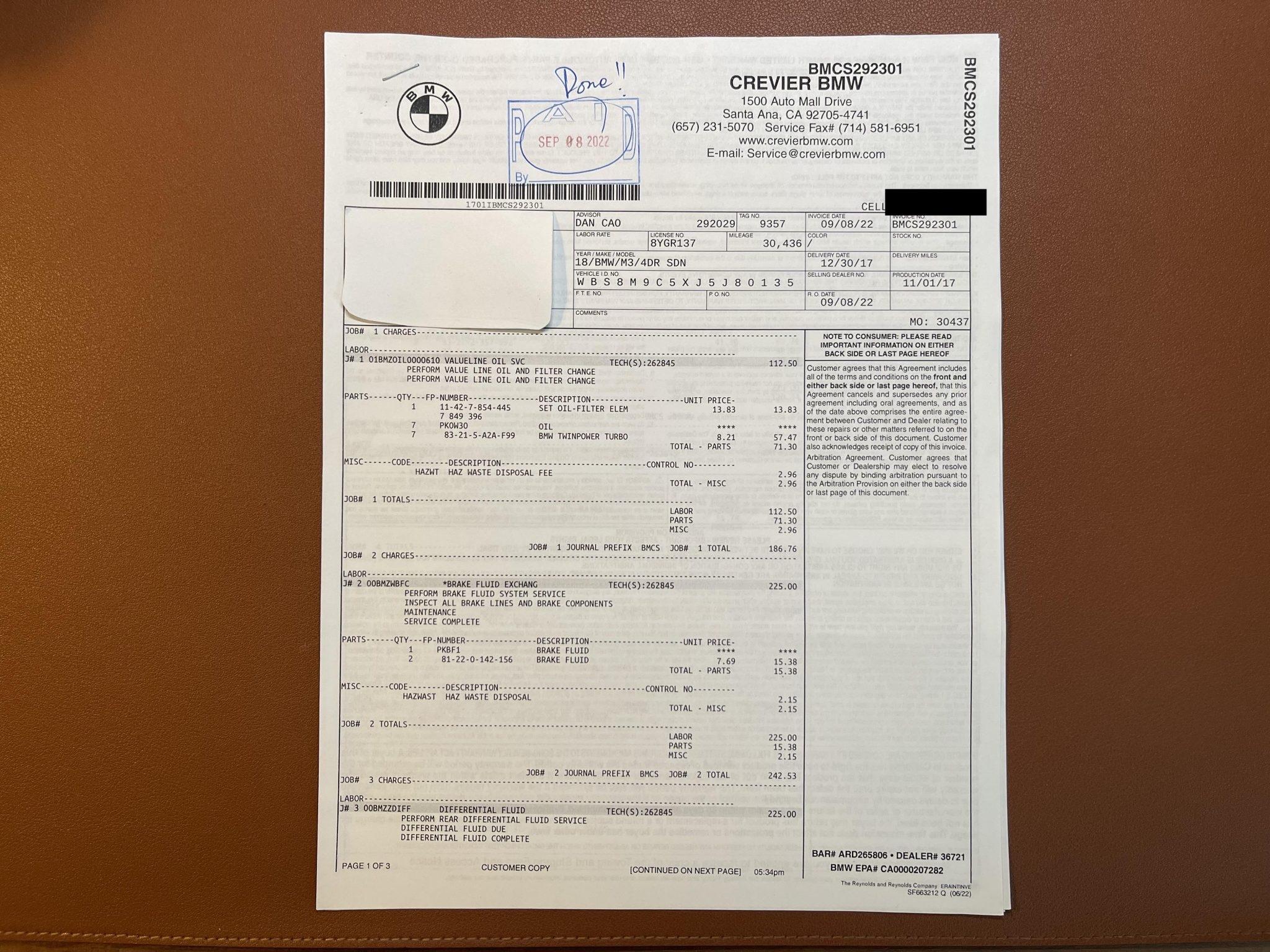 32k-Mile 2018 BMW M3 Competition Package 6-Speed